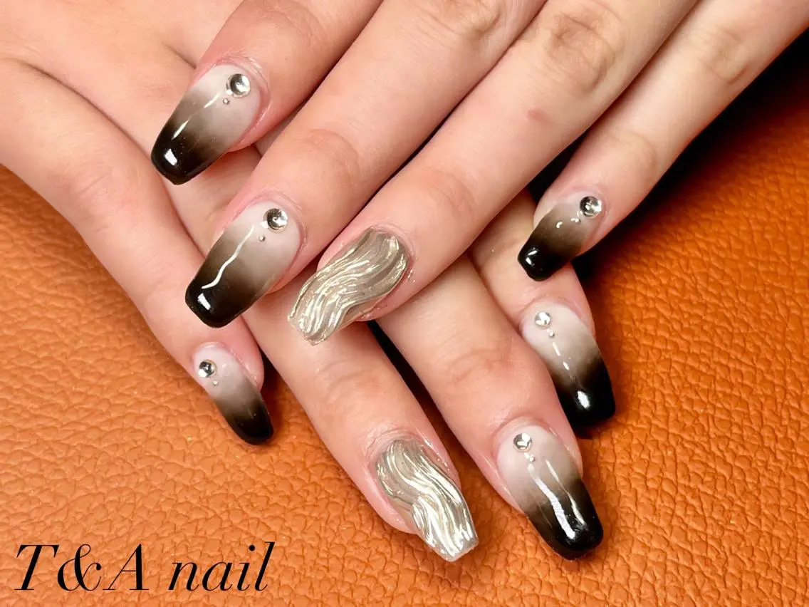 セミロング ネイル 長さ出し ジェルネイル ニュアンスネイル スカルプネイル シンプルネイル T&A nailのネイルデザイン
