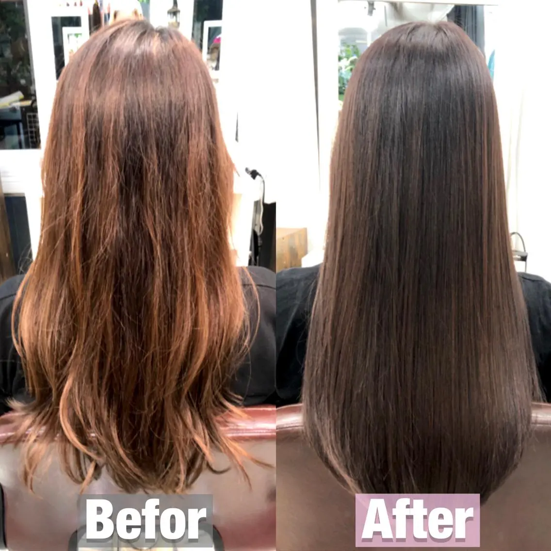 ロング カラー トリートメント 韓国ヘア🤍髪質改善 🇰🇷AKANEのヘアスタイル