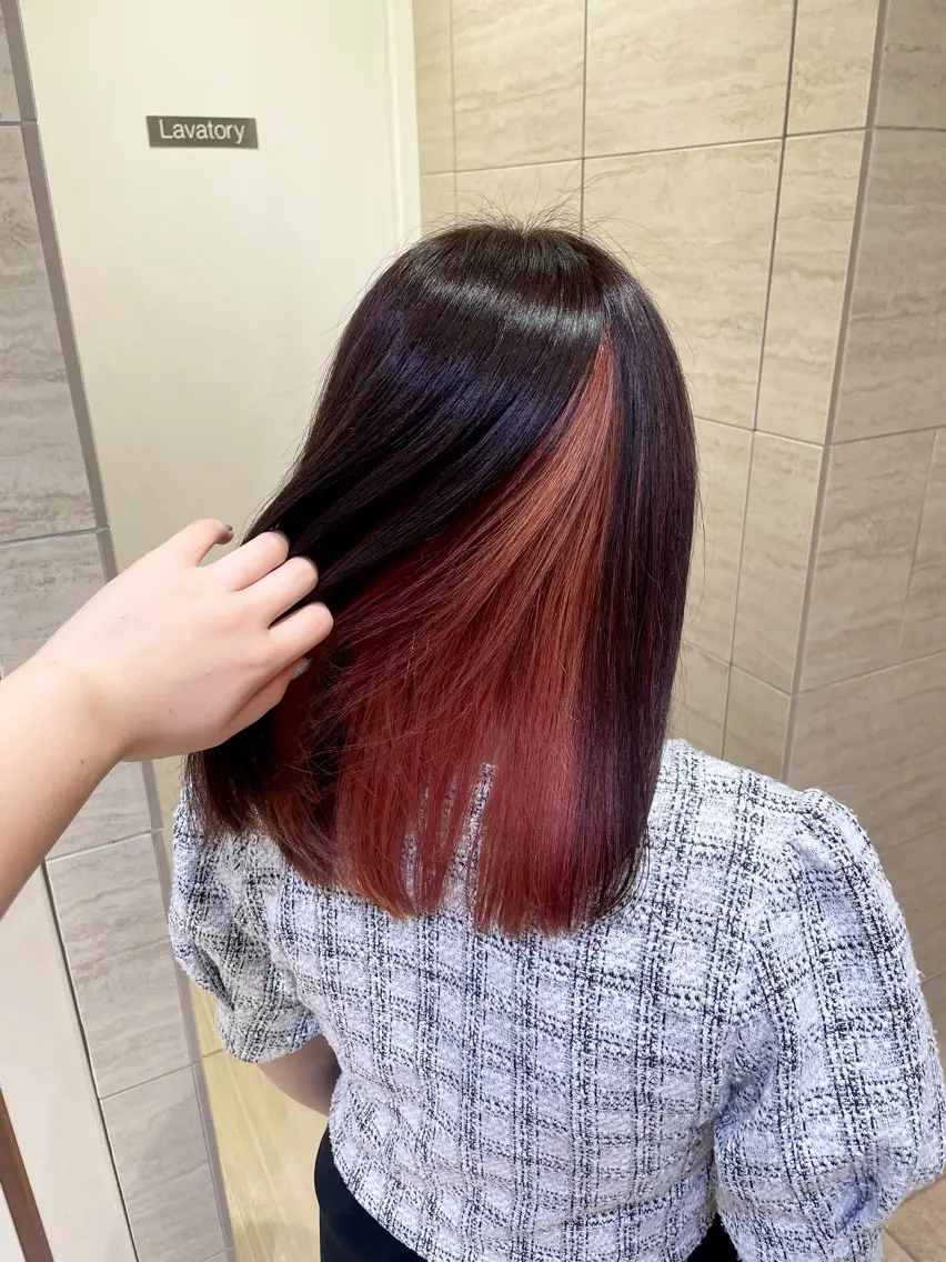 カラー ヘアカラー ICHINA🦋暗髪 /艶髪/トーンダウンのヘアスタイル