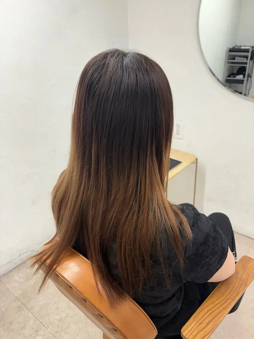 ロング ヘアカラー トリートメント 韓国風カラー🇰🇷 髪質改善/RIKUのヘアスタイル
