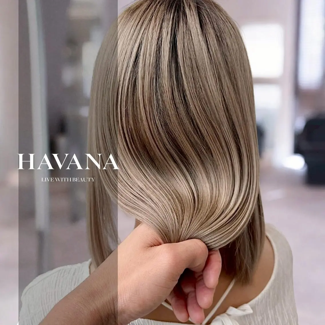 セミロング カット パーマ 縮毛矯正 トリートメント １HAVANA.渋谷 【レイヤー/韓国】のヘアスタイル
