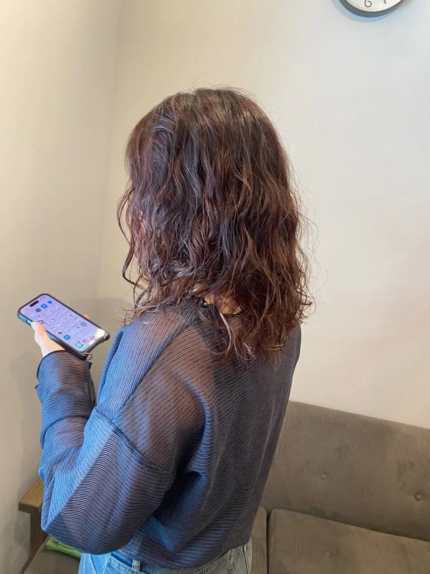 セミロング パーマ カット パーマ トリートメント ENIF ヤマグチアツコのヘアスタイル