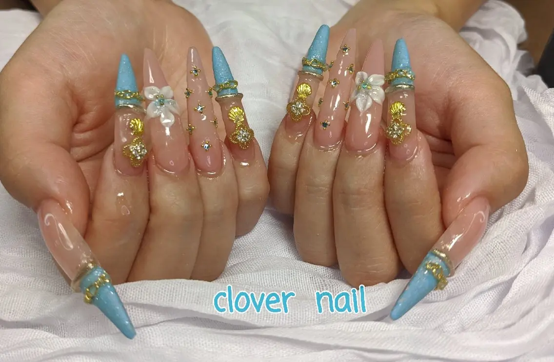 ネイル 長さ出し 持ち込み ハンドネイル clover nailのネイルデザイン
