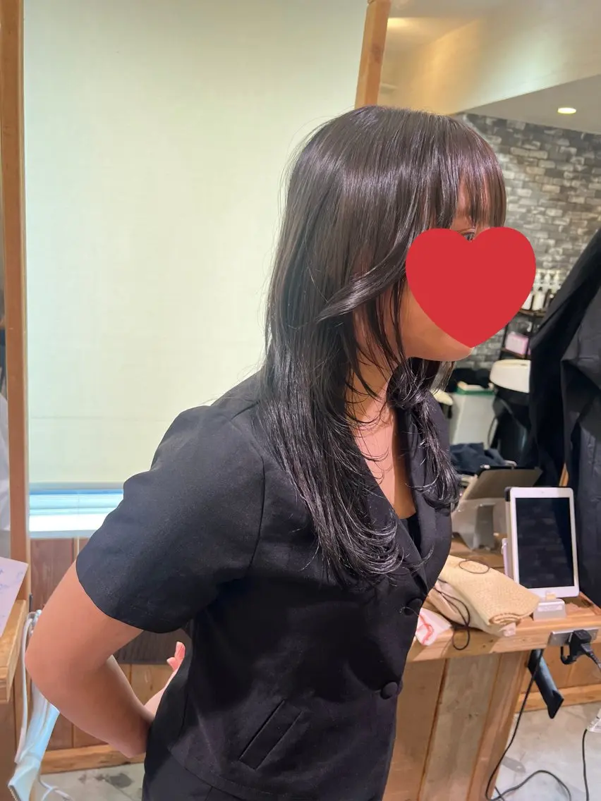 ロング エクステ ハッシュカット レイヤーカット カット 舘野 太嘉宏のヘアスタイル