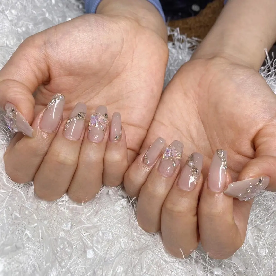 ネイル 長さ出し フレンチネイル ジェルネイル グラデーション 韓国ネイル ハンドネイル Nail&eye Belire 新宿のネイルデザイン