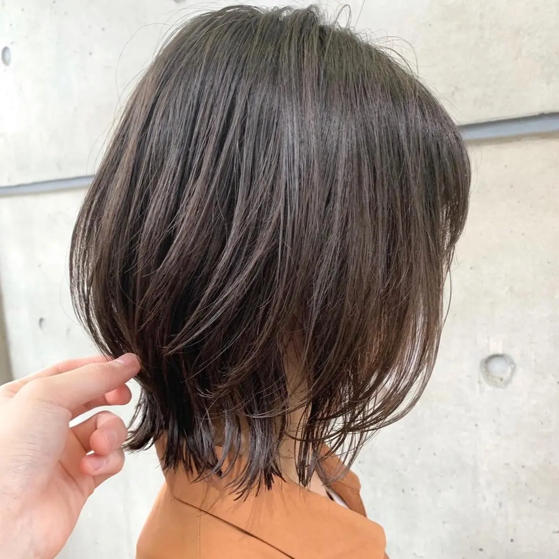 ミディアム カラー パーマ 髪質改善 縮毛矯正/ レイヤー/銀座/本木のヘアスタイル