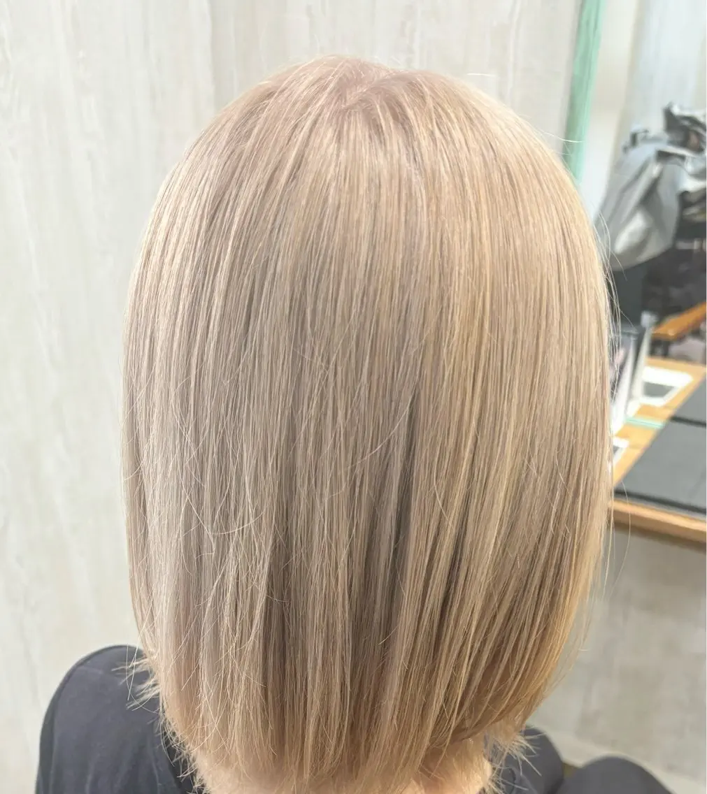 カット✂️+全体ブリーチ🟡+オーガニックカラー🟩+5STEPトリートメント✨️【オープン記念🌱‬‪】の写真