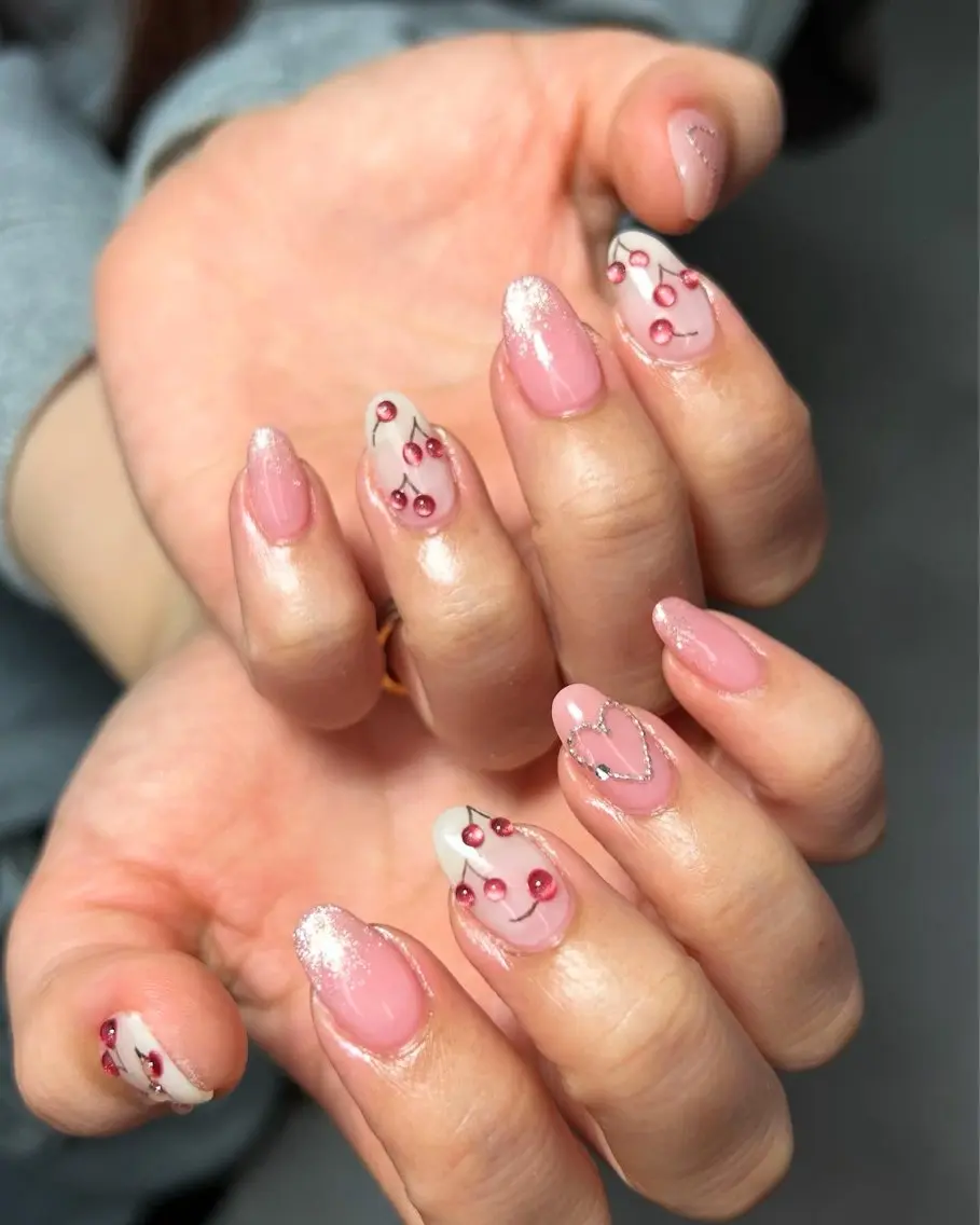 ネイル ハート ピンク Lulea nailのネイルデザイン