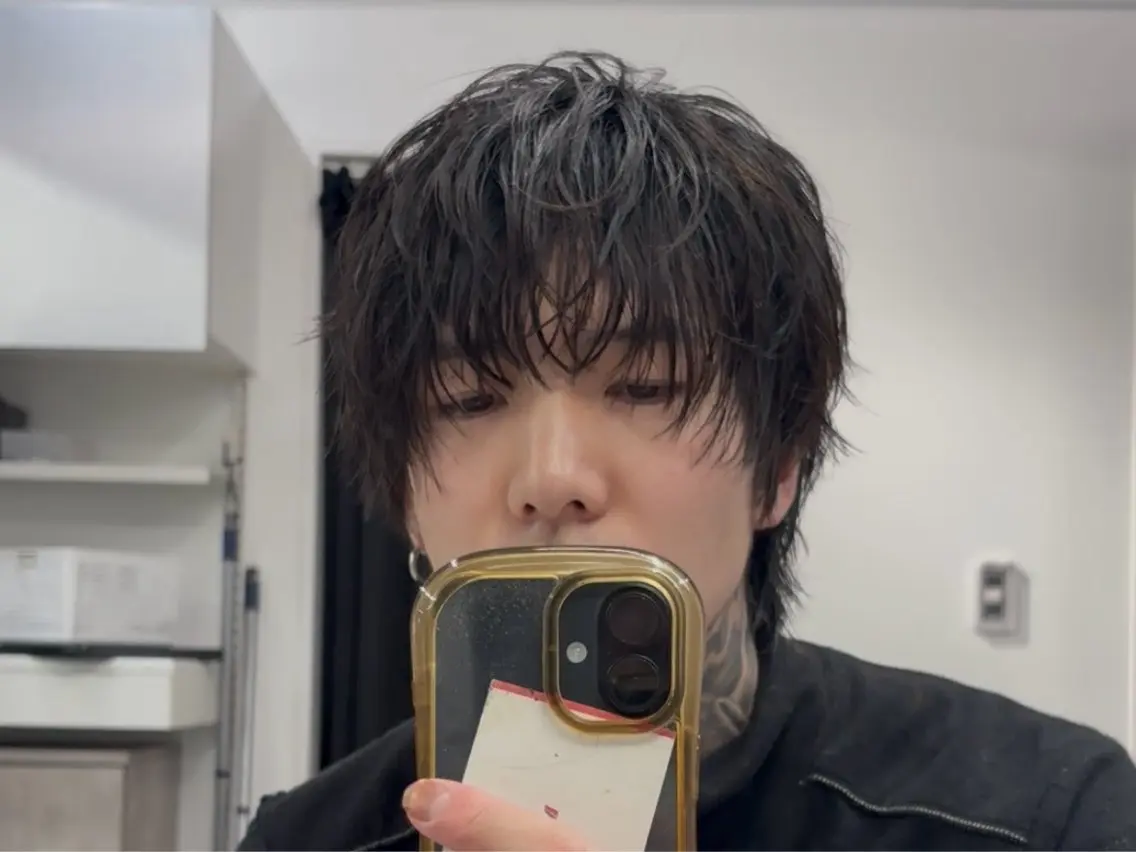 パーマ ヘアアレンジ メンズ メンズパーマ メンズウルフカット ウルフカット ニュアンスパーマ カット パーマ ヘアセット (メンズ特化)AKI /古本晃大のヘアスタイル