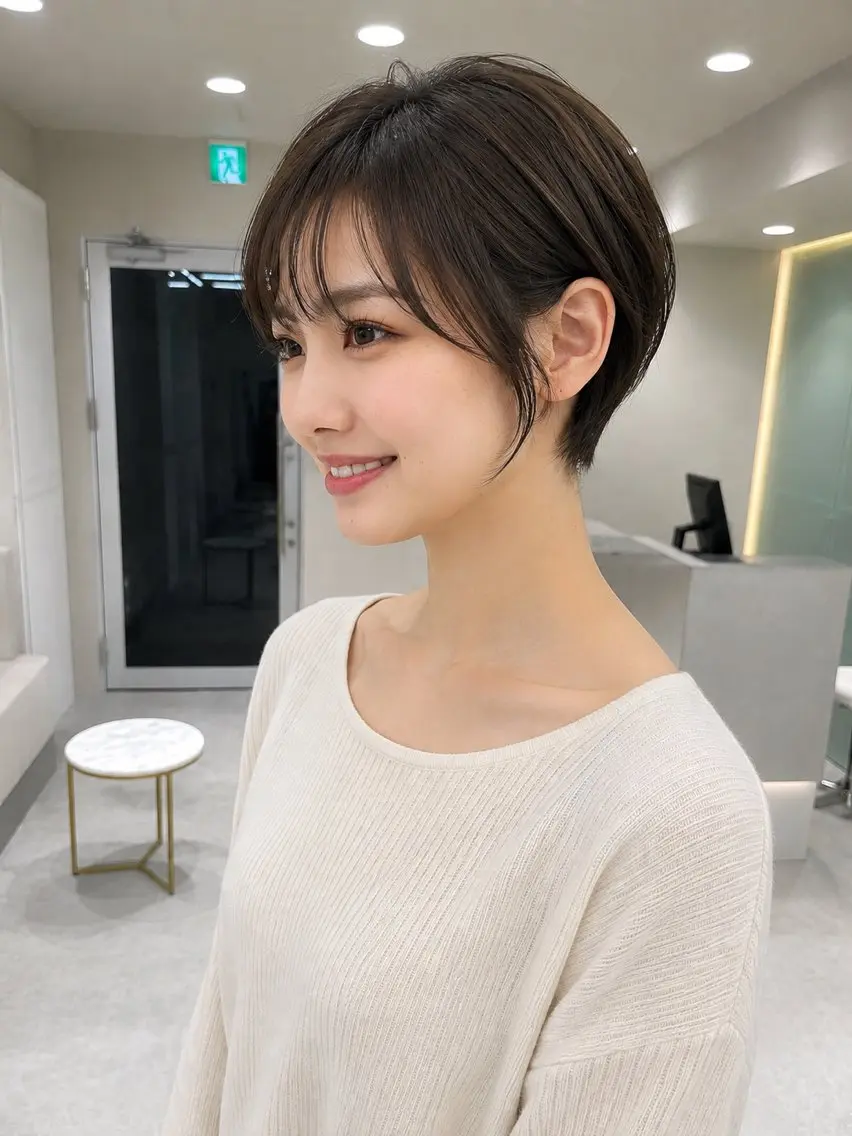 ショート 似合わせカット ショートヘア カット ヘアカラー トリートメント 顔周り🇰🇷ロンド レイヤー✨カジワラのヘアスタイル