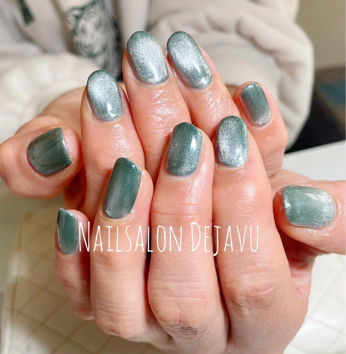 ネイル アートネイル キラキラネイル マグネットネイル シンプルネイル 冬ネイル Nail salon Dejavu 🌿のネイルデザイン