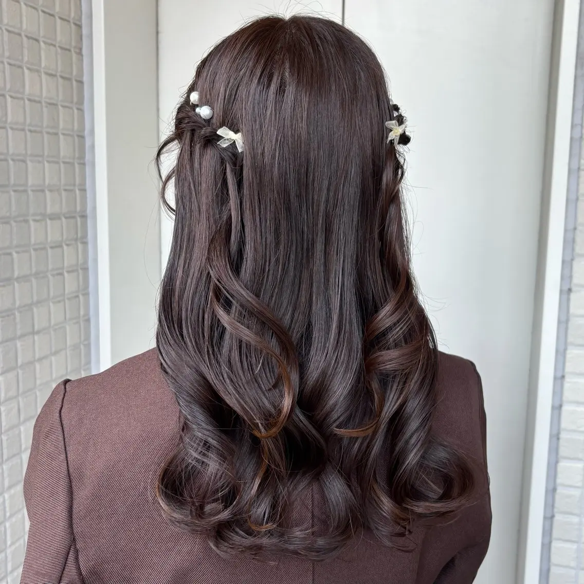 ヘアアレンジ ヘアセット 銀座：似合わせカラー オリーブ🫒アレンジのヘアスタイル