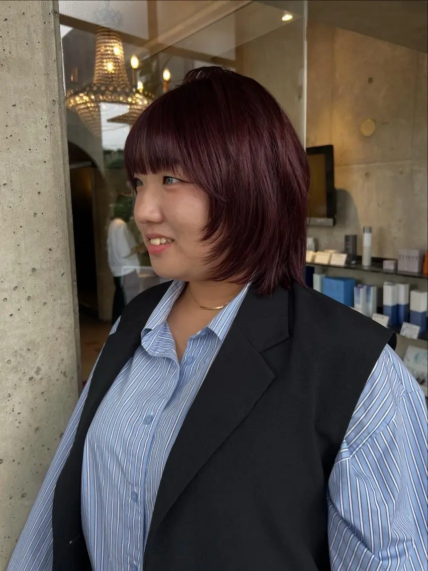 ミディアム カラー カット ヘアカラー トリートメント 只野 真衣のヘアスタイル
