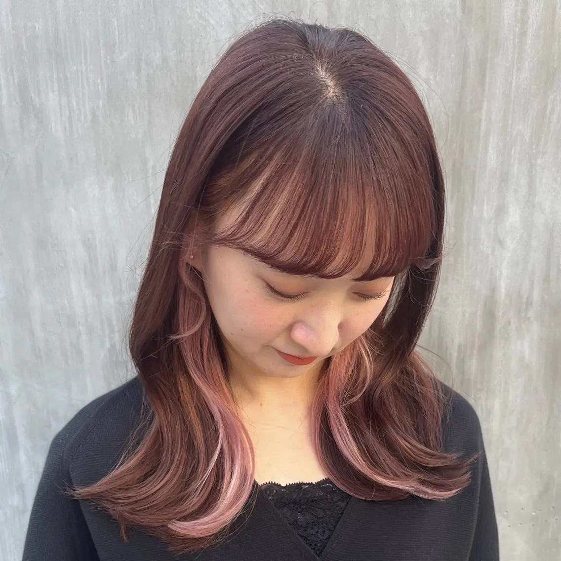 ミディアム カラー cocoa🎀 透明感カラー/パーマのヘアスタイル