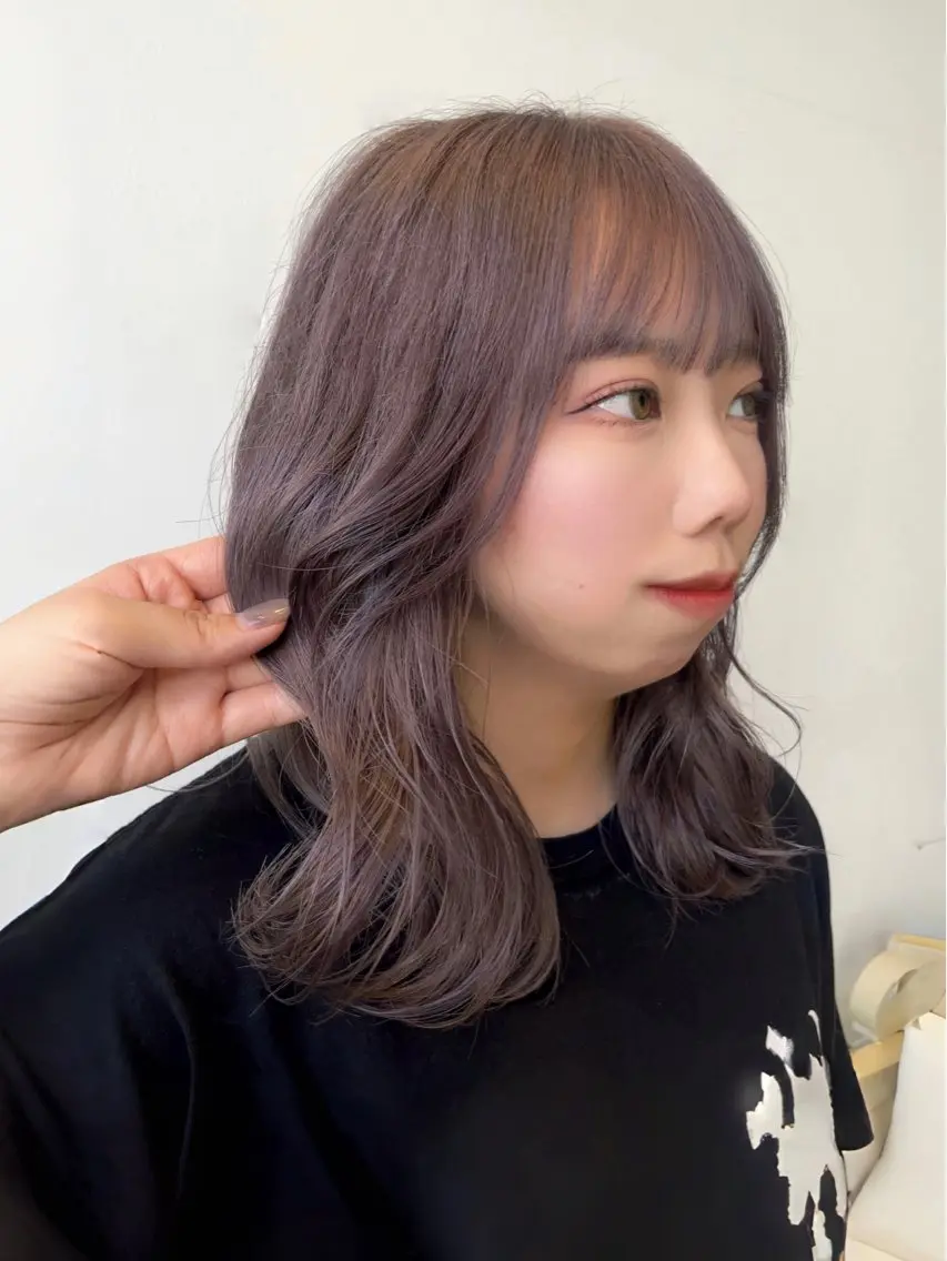 セミロング カラー ブリーチ ヘアカラー 暖色カラー/ダブル カラー/名古屋/辻のヘアスタイル