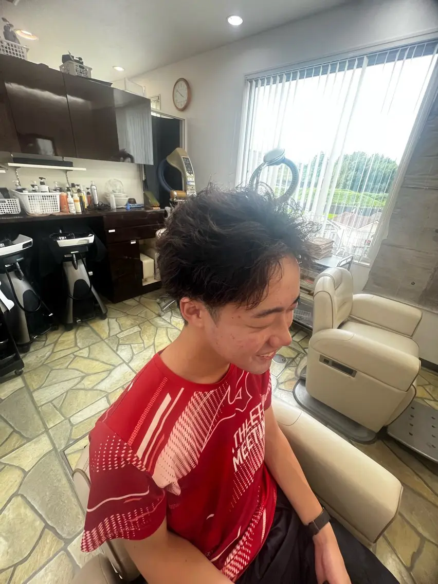 パーマ メンズ カット パーマ トリートメント 👑縦落ちパーマ番長 💎Shoki/生駒のヘアスタイル
