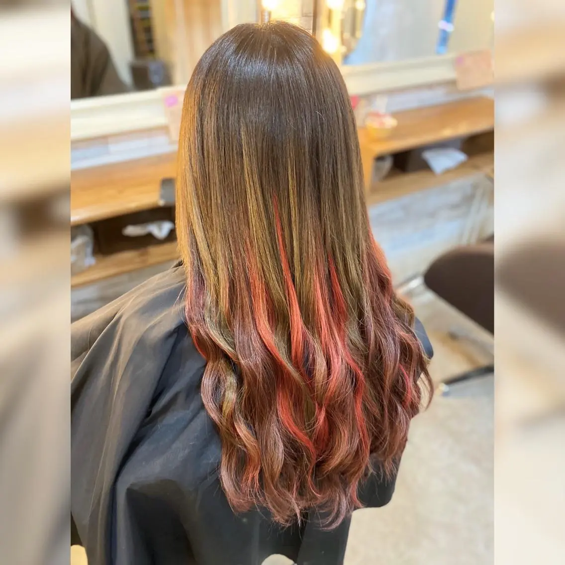 ロング カラー ヘアアレンジ ピンクカラー エクステ ロング Hair Make Salon ZEROのヘアスタイル