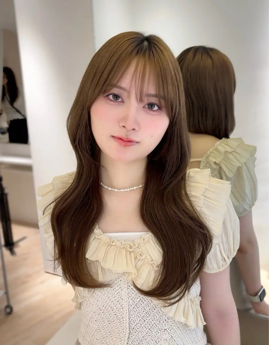 ロング カラー ヘアカラー ParveMix 岡本えりかのヘアスタイル