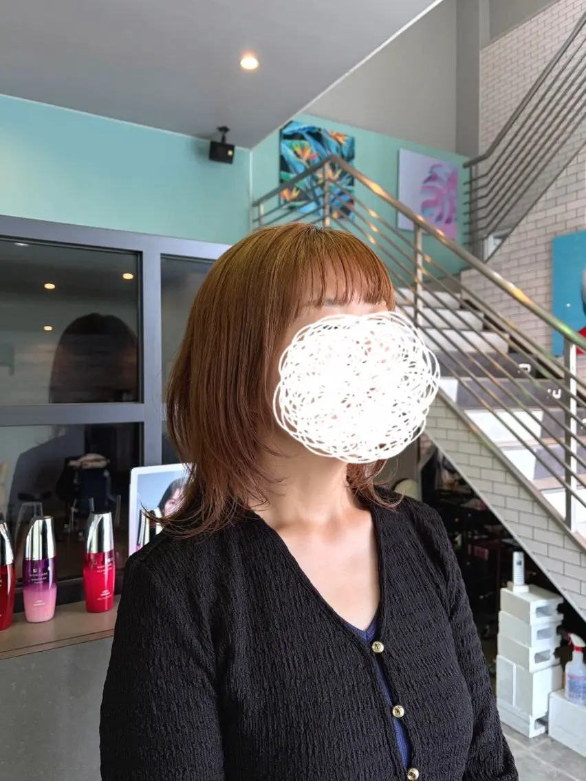 ミディアム レイヤーカット ウルフカット カット 🫧古田 穂香🫧パーマモデルのヘアスタイル