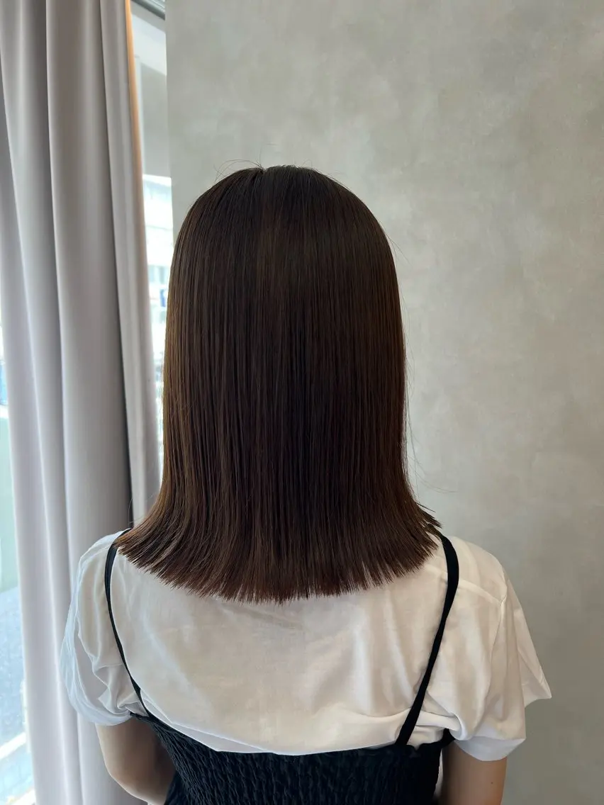 ミディアム カラー アッシュ アッシュブラウン ブラウンカラー カット ヘアカラー Naru┆川西能勢口 ┆髪質改善のヘアスタイル