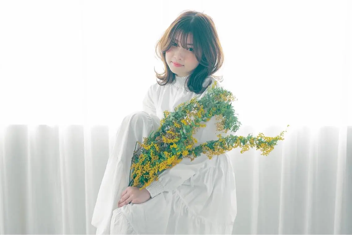 セミロング カラー くびれヘア 韓国風ヘア レイヤーカット 小野 和摩のヘアスタイル