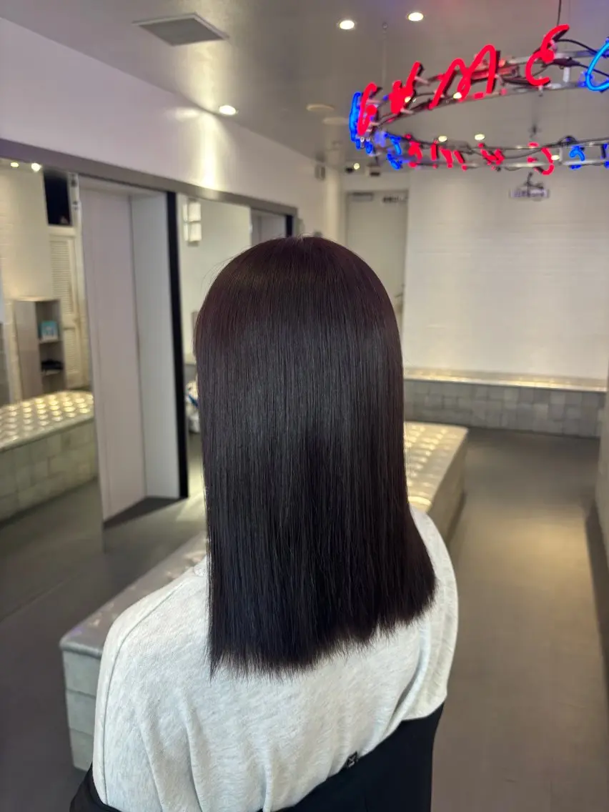 ミディアム カラー ヘアアレンジ ヘアカラー トリートメント 💟艶髪ワンカラー 💟/ミオのヘアスタイル