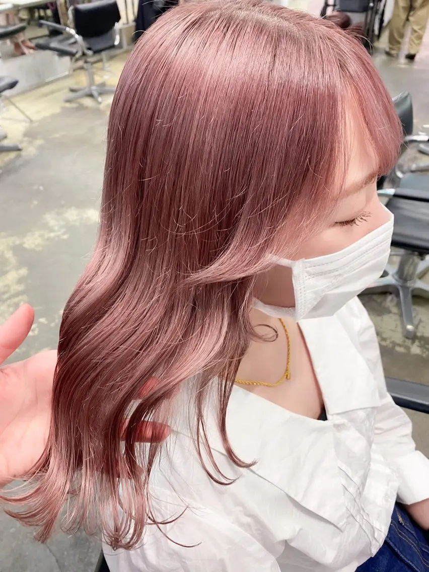 セミロング カラー ヘアアレンジ 💗💗韓国レイヤー yu-ki💗💗のヘアスタイル