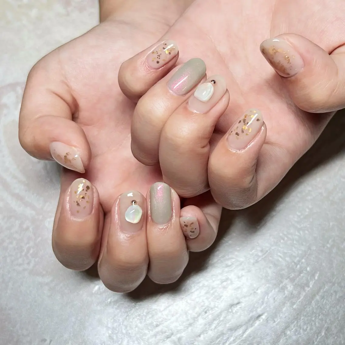 ネイル マグネットネイル ニュアンスネイル ショートネイル gemickle nailのネイルデザイン