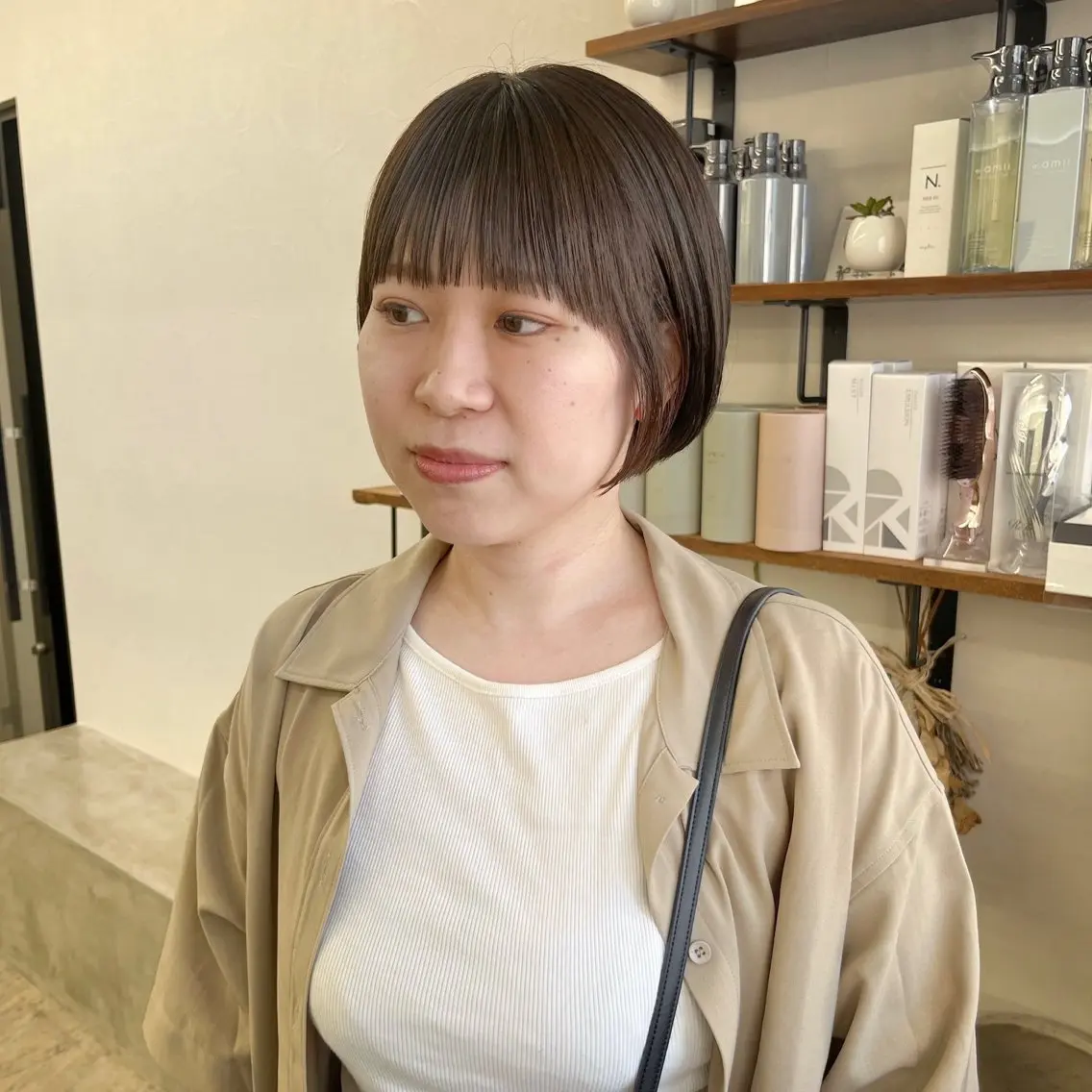 ショート カラー ショートボブ ブリーチ ブラウンカラー ブリーチなしカラー ボブ カット ヘアカラー トリートメント 初めてのショート お任せください✂️のヘアスタイル