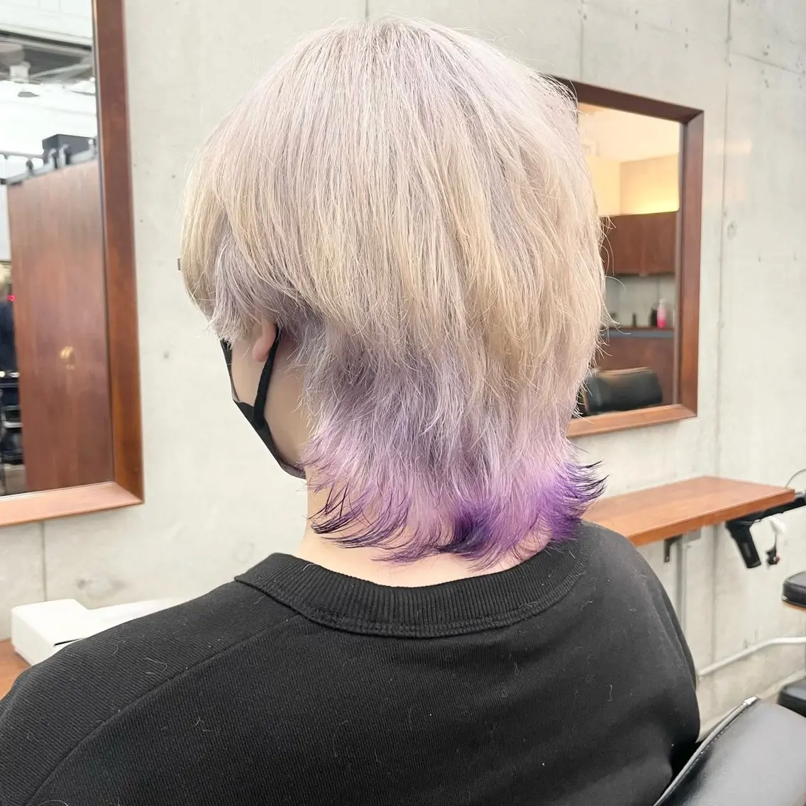 ショート カラー メンズ メンズウルフカット ベージュカラー パープルカラー ホワイトベージュ ウルフカット カット ヘアカラー トリートメント ヘアセット ✂︎ウルフ・ショート ✂︎MIKUNIのヘアスタイル