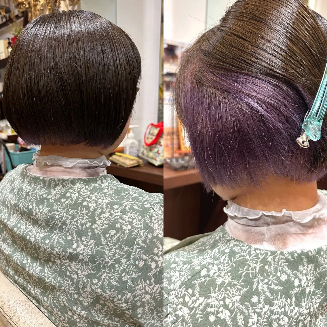 ショート パープルカラー 宇都 唯のヘアスタイル