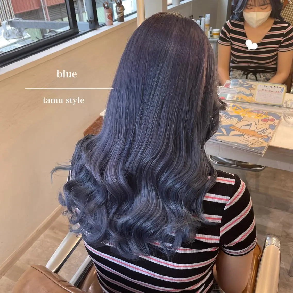 ロング カラー ブルーカラー シールエクステ横浜 🐏☁️miminaのヘアスタイル
