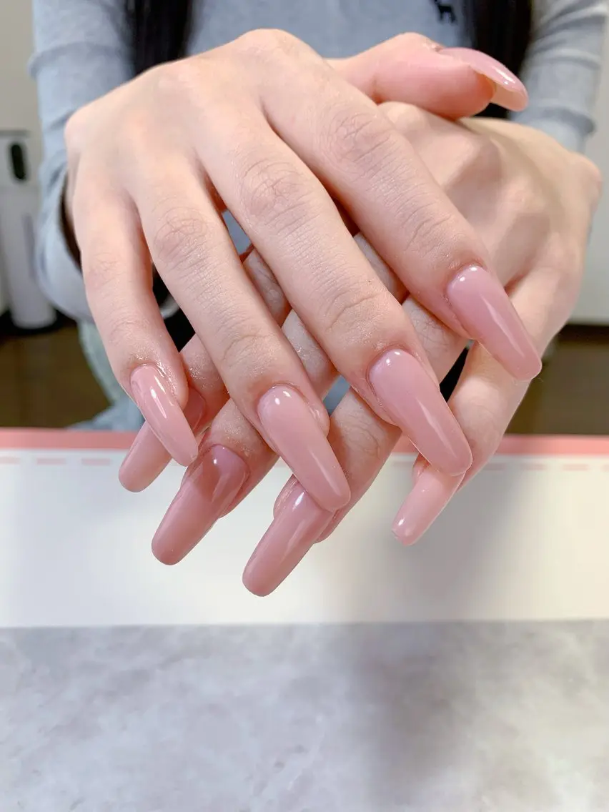 ネイル 長さ出し ロングネイル ワンカラーネイル ハンドネイル Sweet- nailのネイルデザイン