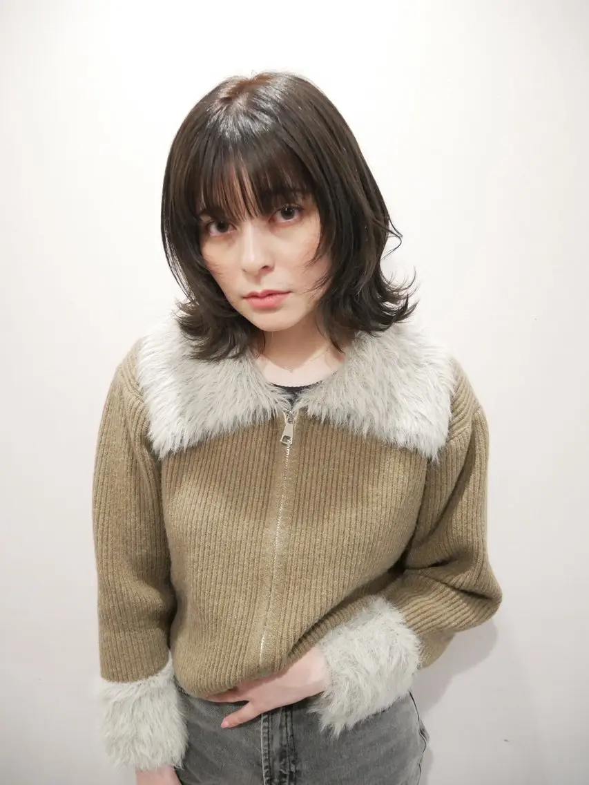 ミディアム カラー ヘアカラー 森田遥奈/透明感カラ ー/似合わせカットのヘアスタイル