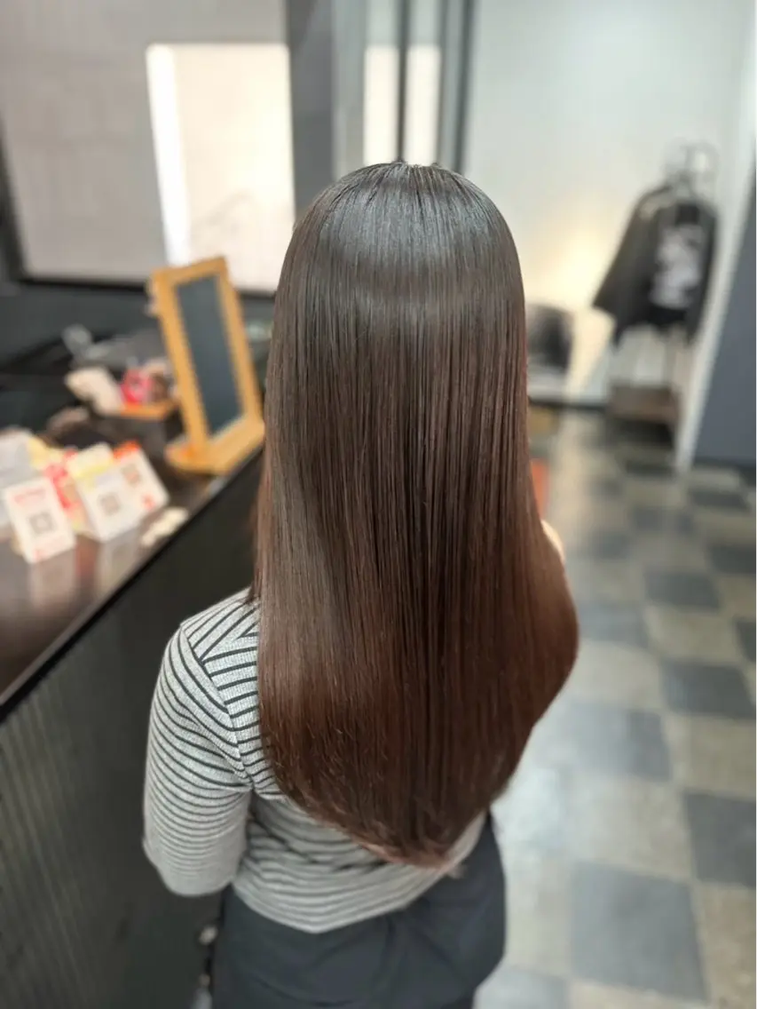 ロング 縮毛矯正 北村 理奈のヘアスタイル