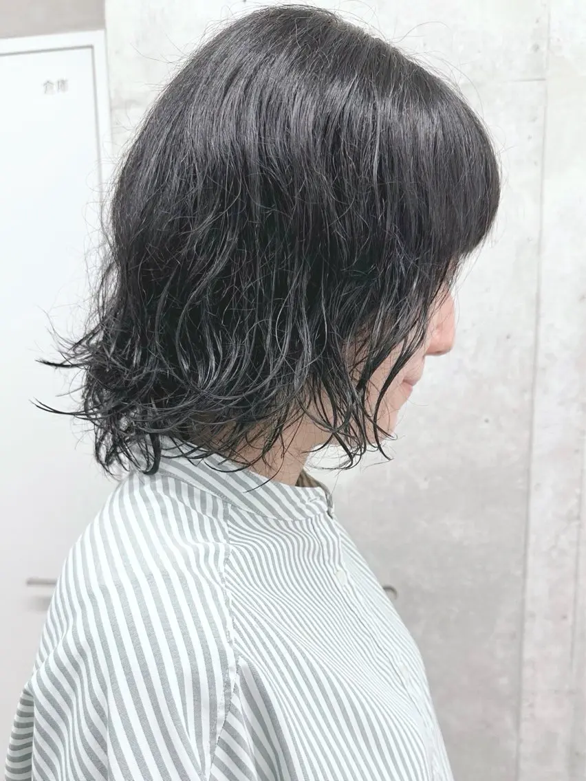 ミディアム パーマ ボブ/ゆるふわ ボブパーマ/とういのヘアスタイル
