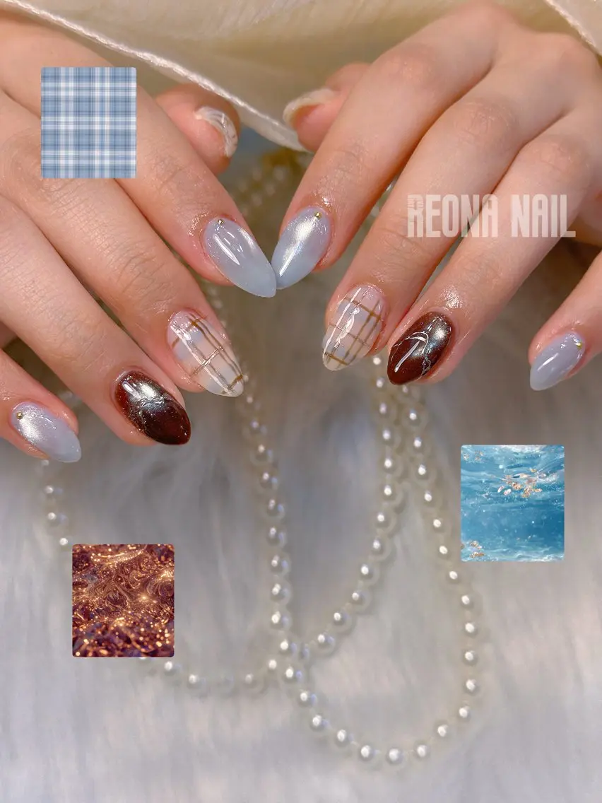 ネイル ジェルネイル ハート マグネットネイル ミラーネイル パラジェル Reona Nailのネイルデザイン