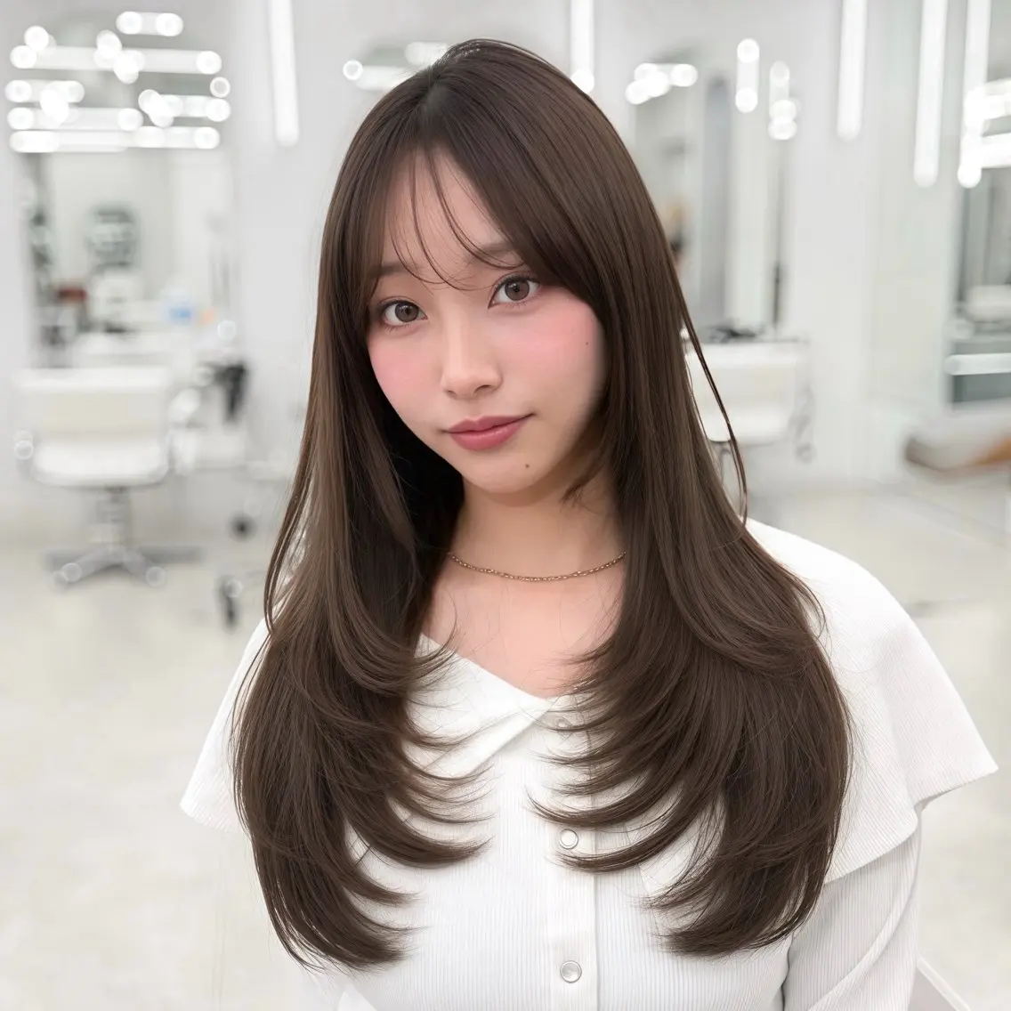 ロング カラー 透明感カラー 韓国風ヘア レイヤーカット 似合わせカット カット ヘアカラー トリートメント 韓国レイヤー× 顔まわり🕊️テルのヘアスタイル