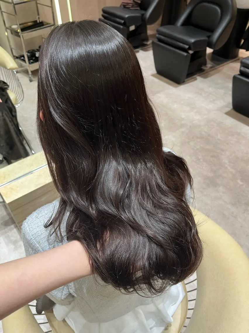 セミロング カラー カット ヘアカラー 顔周りカット/ 透明感カラー/ユナのヘアスタイル