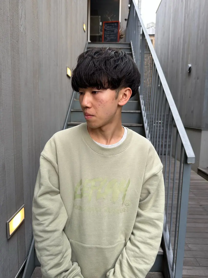 ショート パーマ メンズ 似合わせレイヤー 海外風レイヤーmioのヘアスタイル