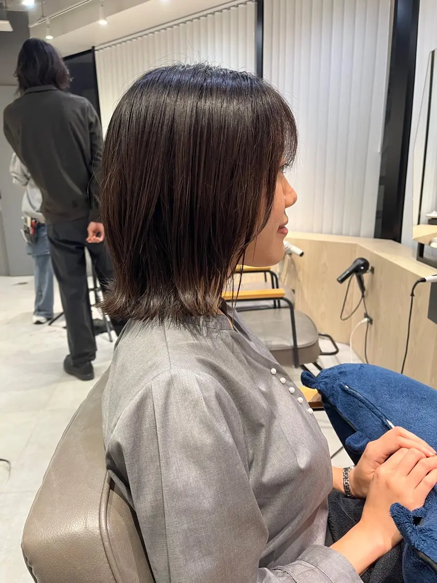 ミディアム ボブ くびれヘア SNSモニター募集！ くせ毛特化/大村のヘアスタイル