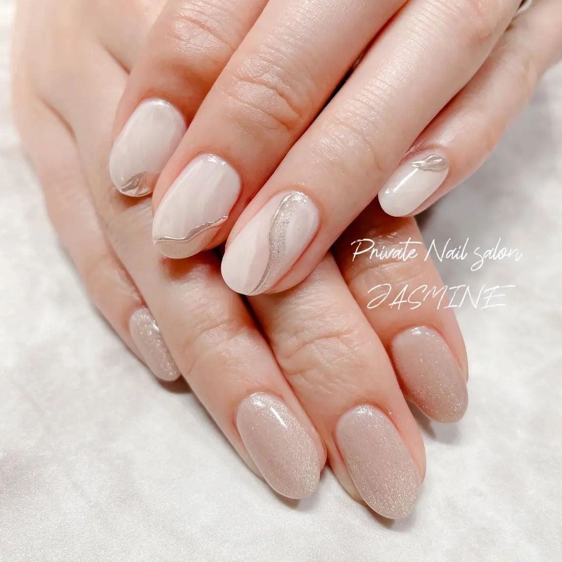 ネイル マグネットネイル ミラーネイル ニュアンスネイル Nail salon JASMINEのネイルデザイン
