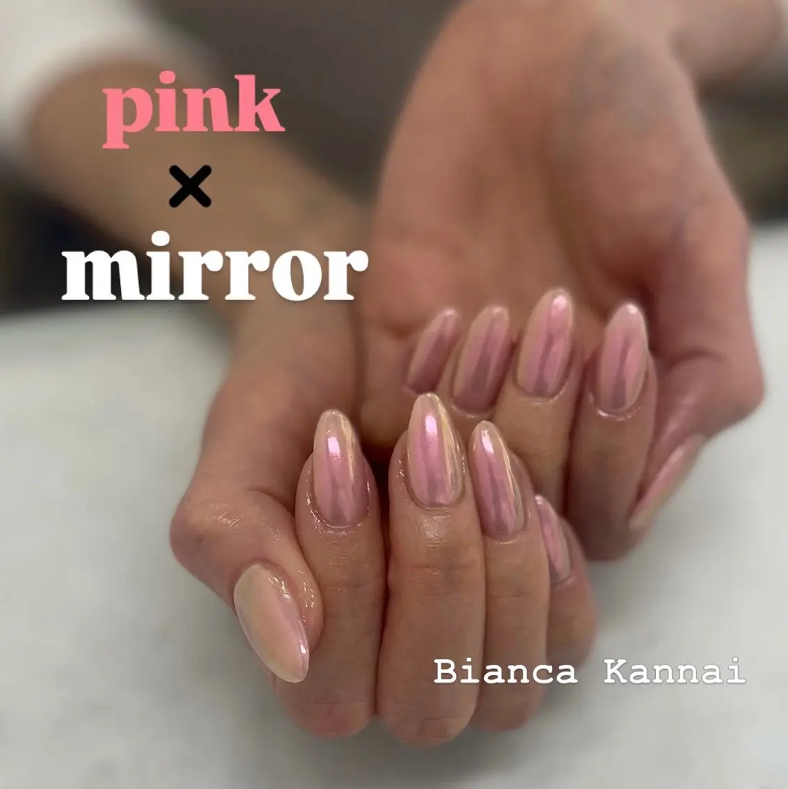 ネイル フラッシュネイル ミラーネイル ハンドネイル Bianca SAITO🌺のネイルデザイン
