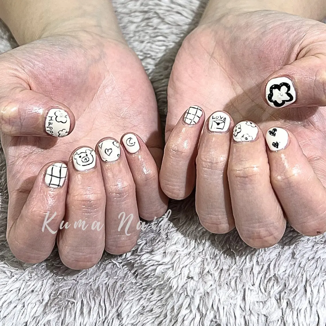 ネイル アートネイル ショートネイル ハンドネイル 藤が丘ネイル Kuma Nailのネイルデザイン