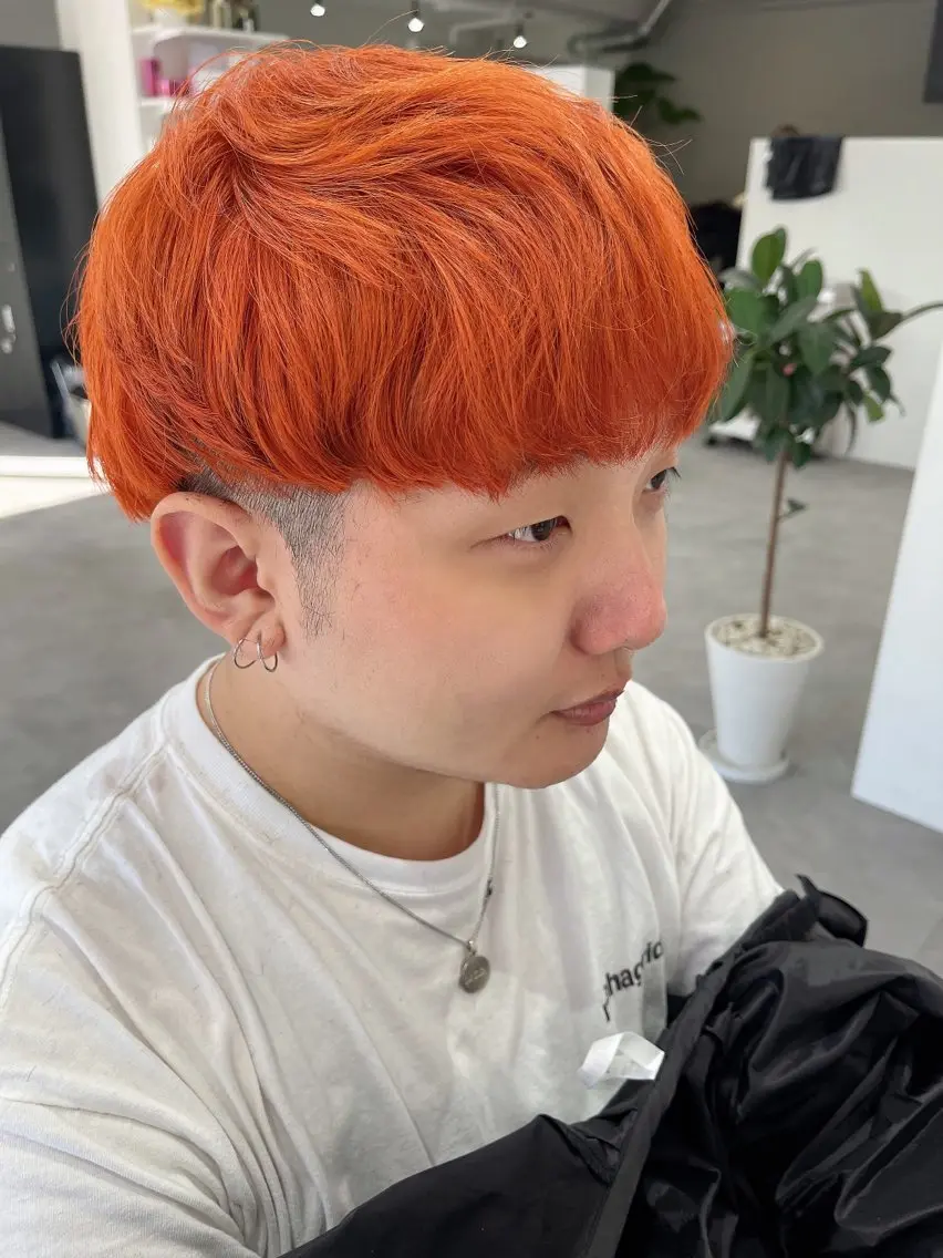 ショート カラー メンズ ダブルカラー オレンジ ヘアカラー トリートメント 似合わせ/代表 髪質改善/山田将大のヘアスタイル