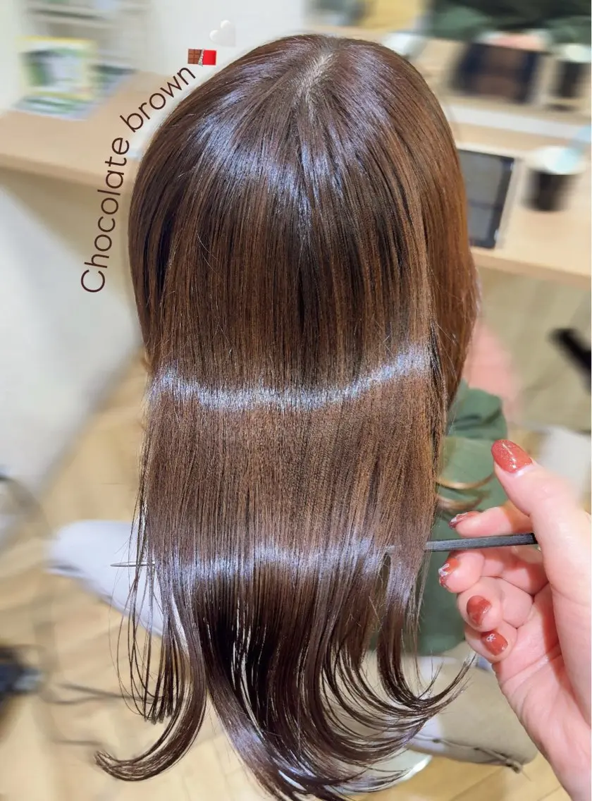 ミディアム カラー ブラウンカラー チョコレートブラウン 透明感カラー 🌷MIREA🌷 LUANA 難波店のヘアスタイル