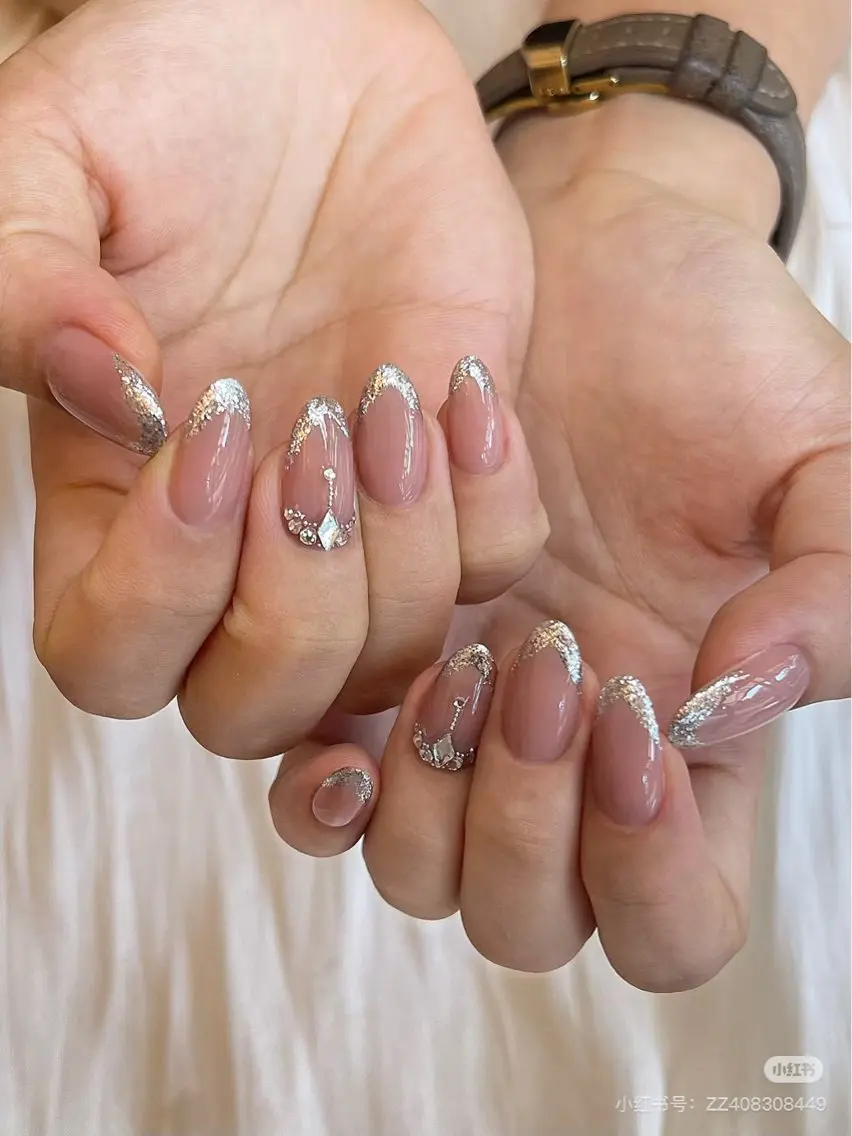 ネイル フラワーネイル フレンチネイル ジェルネイル ガラスフレンチ ハート ハンドネイル BabyYouMi nailのネイルデザイン