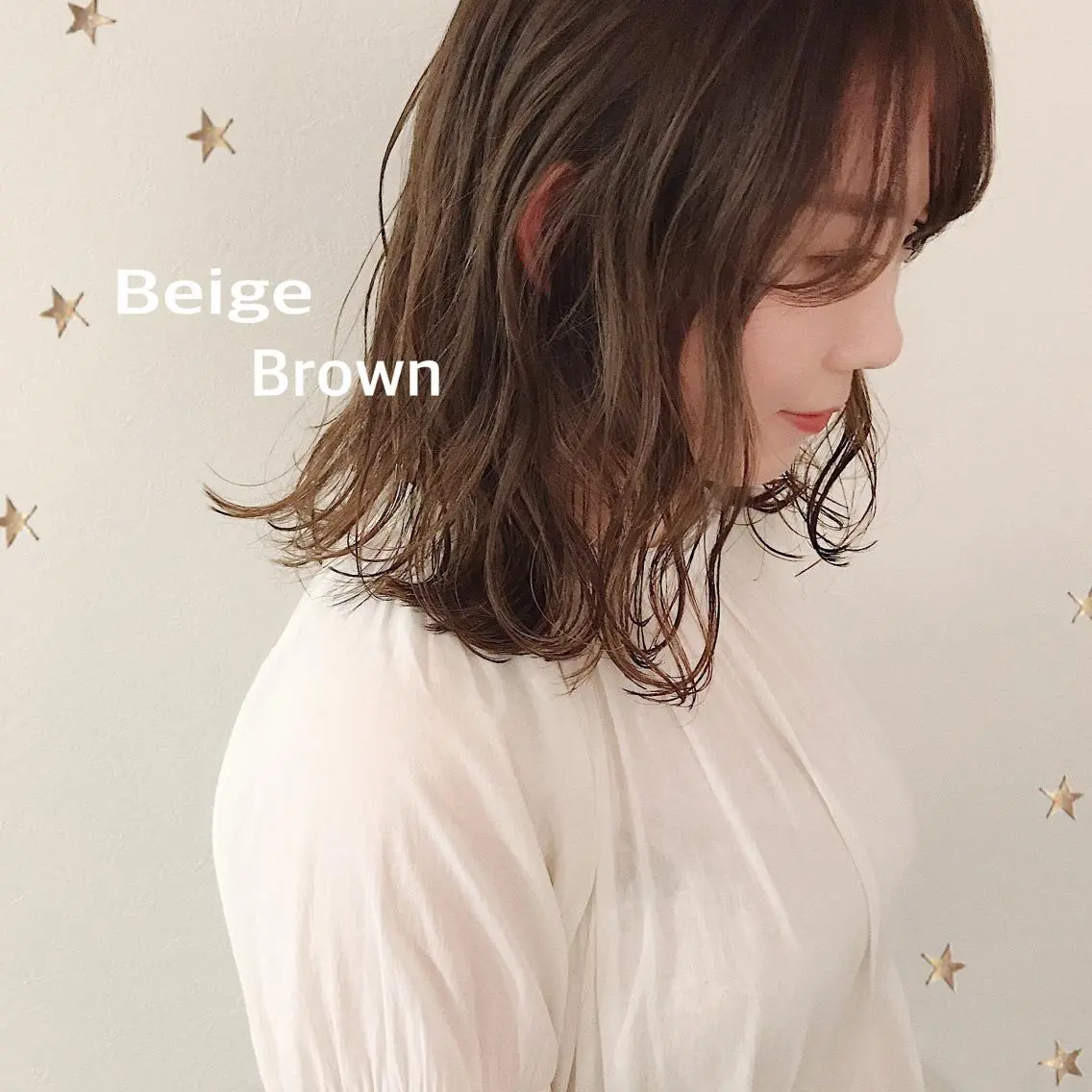 ミディアム カラー カット ヘアカラー 市川 千夏のヘアスタイル