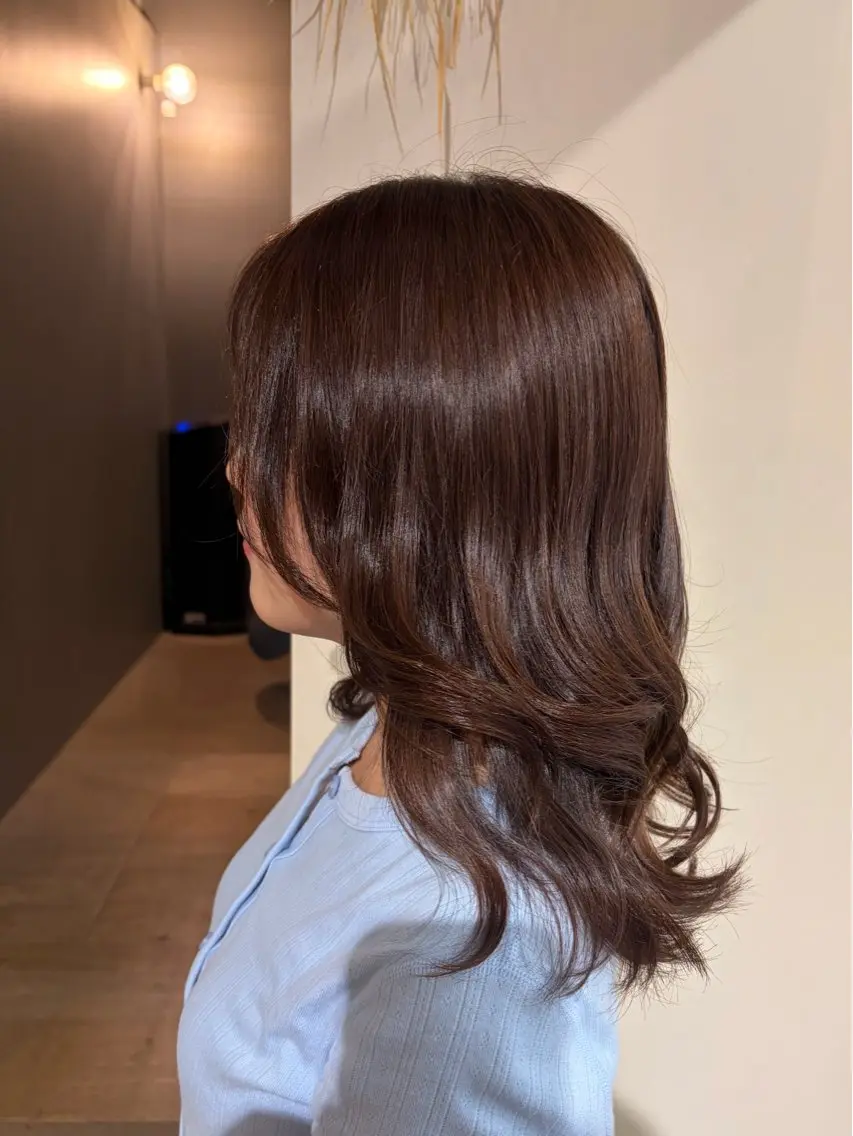 ミディアム カラー ヘアカラー トリートメント 透明感カラー/名古屋 /栄/木下奈々望のヘアスタイル