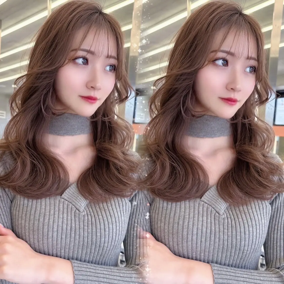 セミロング カラー ブリーチ ブラウンカラー 透明感カラー ブリーチなしカラー レイヤーカット カット ヘアカラー トリートメント 縮毛矯正/艶髪/ 透明感カラー/たくまのヘアスタイル